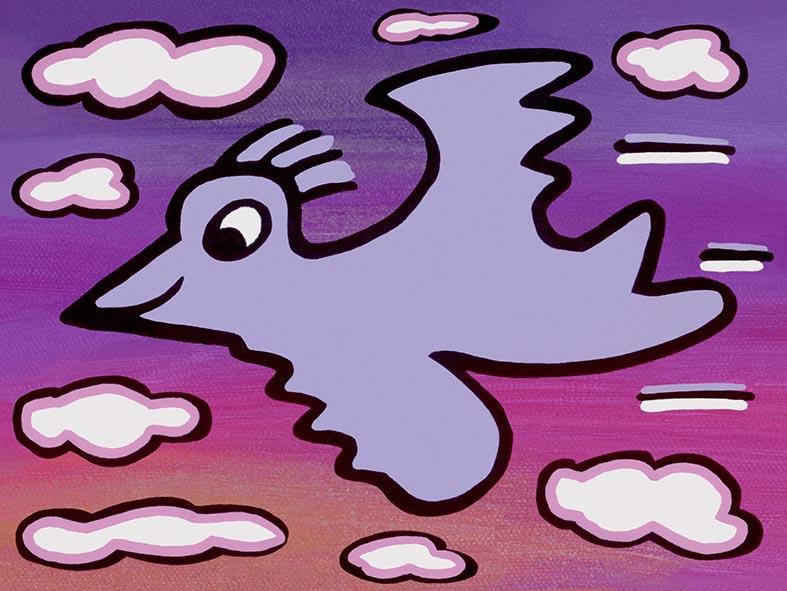 RIZZI BIRD (violet on purple) RIZZI BIRD (violet on purple)