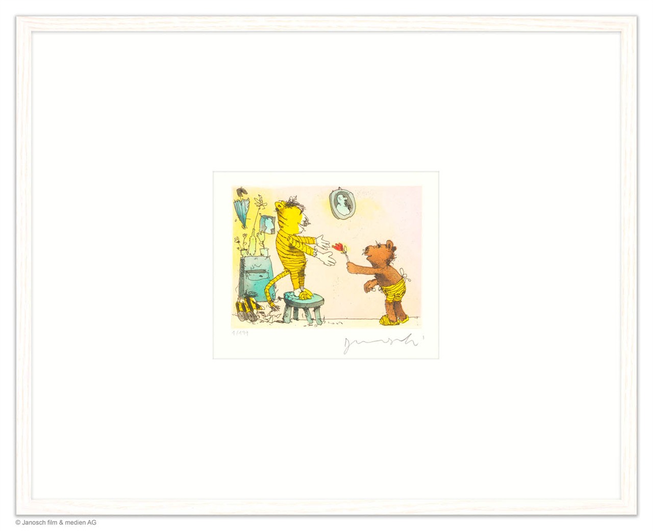 Eine Blume für den Sieger, sagt der Bär zum kleinen Tiger