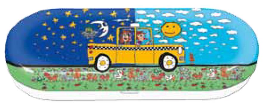 "Brillenetui - ""JAMES RIZZI - TAXI AND SOME PIGEONS""" "Brillenetui - ""JAMES RIZZI - TAXI AND SOME PIGEONS"""
