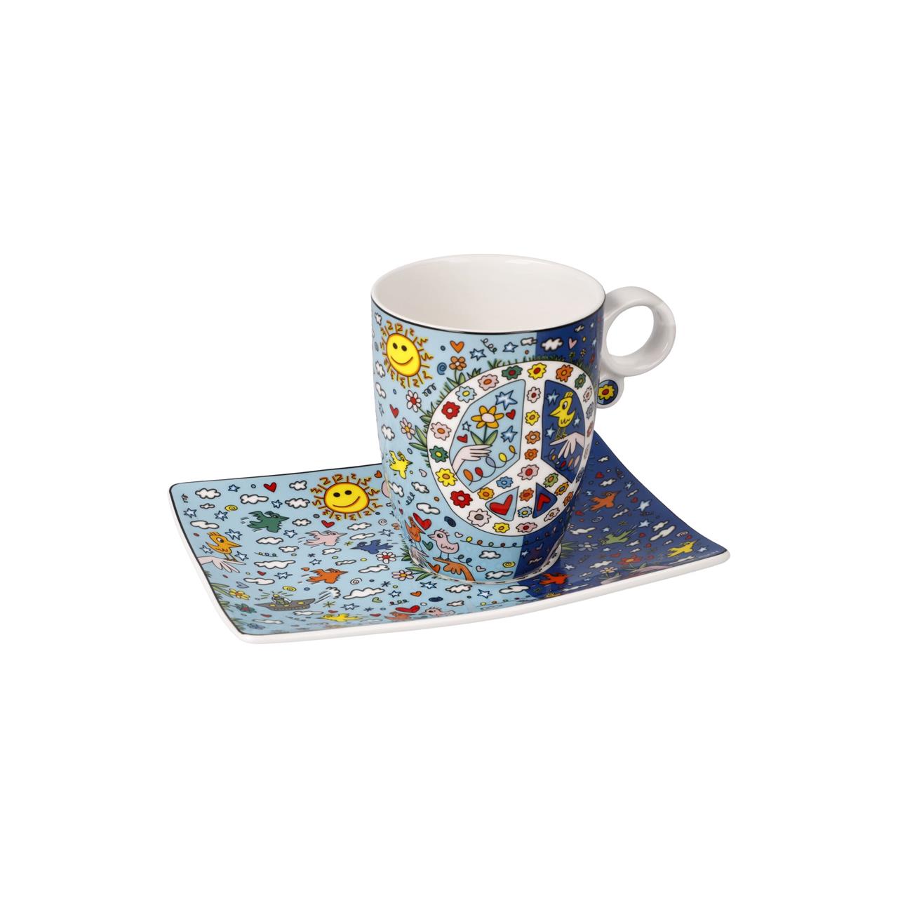 Künstlertasse James Rizzi - Give Peace a Chance