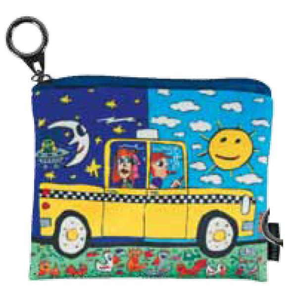"Mini-Geldbeutel mit Reißverschluss - ""JAMES RIZZI - TAXI AND SOME PIGEONS"""