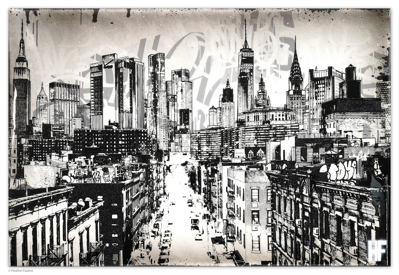 NY STREET GRAFFITI BW MEDIUM