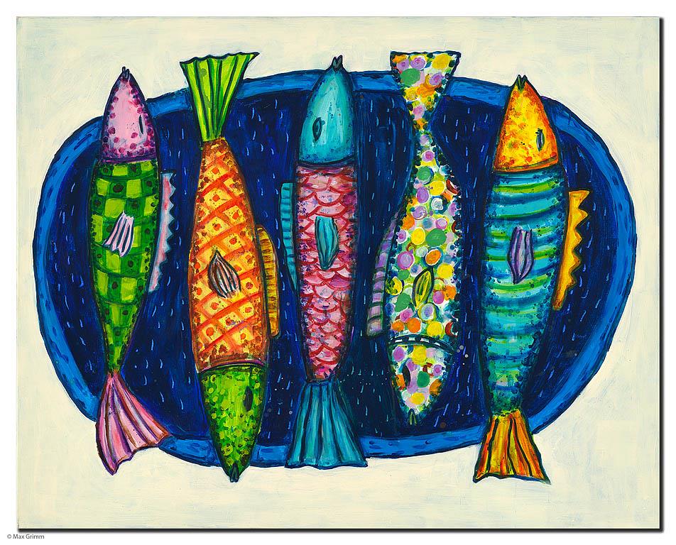 Max Grimm / Fische auf Teller Max Grimm / Fische auf Teller