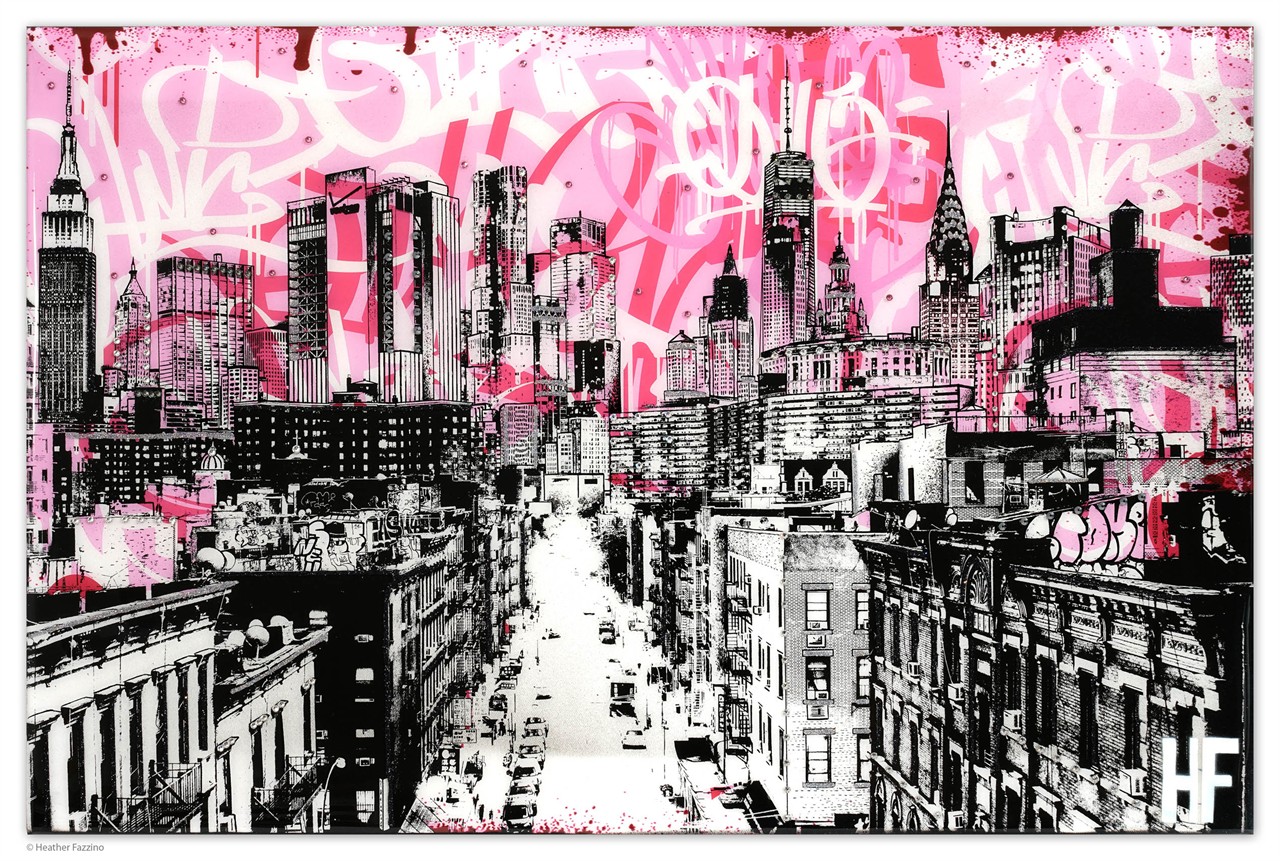 NYC STREET GRAFFITI PINK SMALL