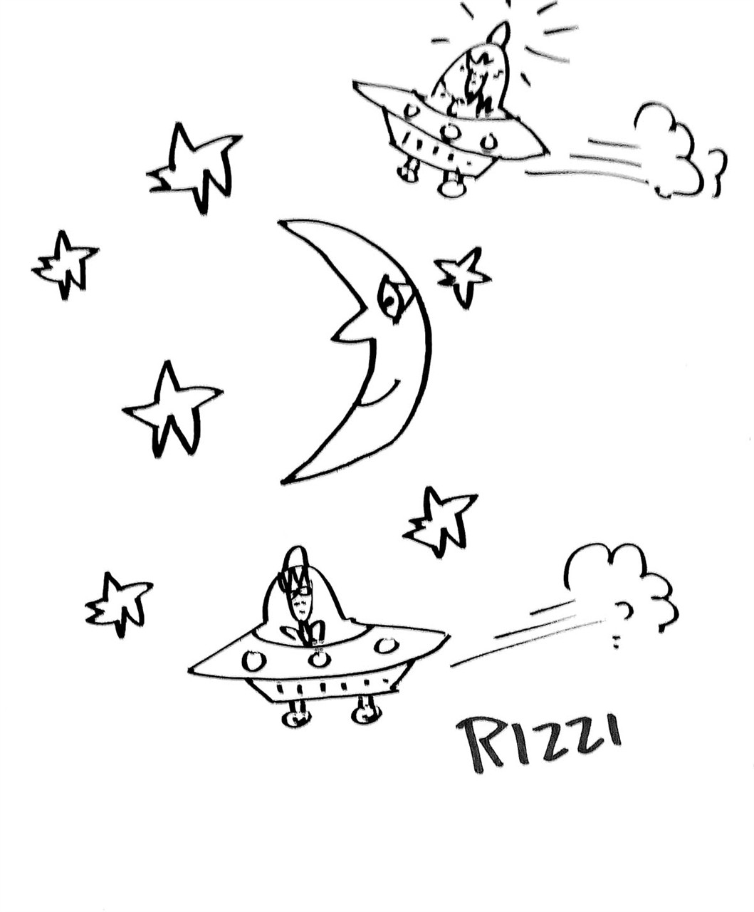 UNTITLED (UFOS AND MOON)