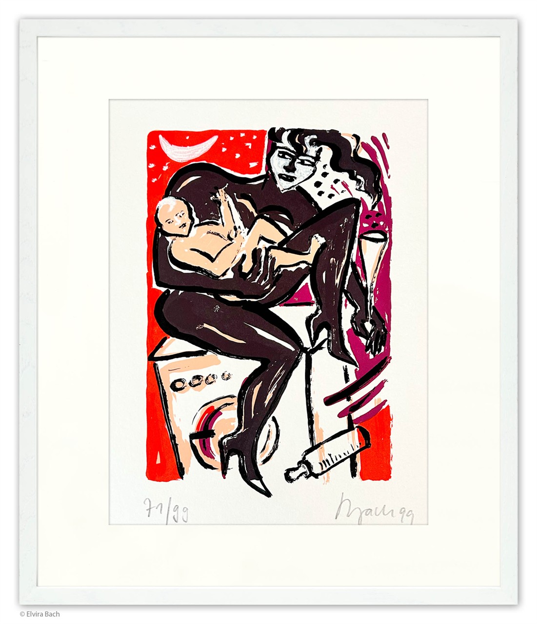 o.T. (Schwarze Figur mit Baby)
