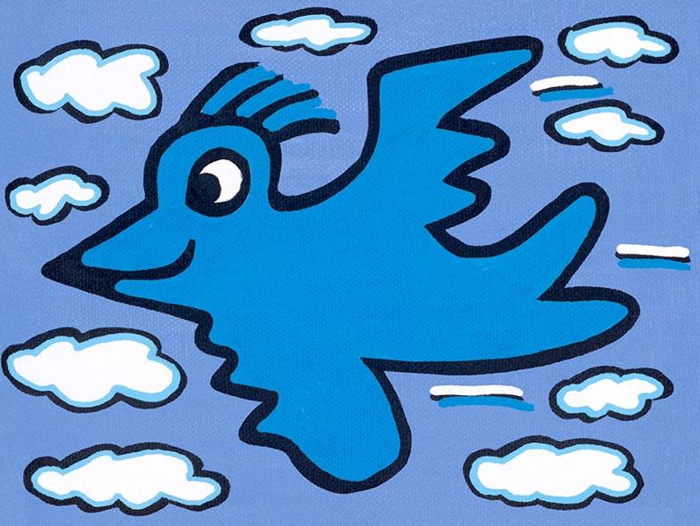RIZZI BIRD (blue on blue)