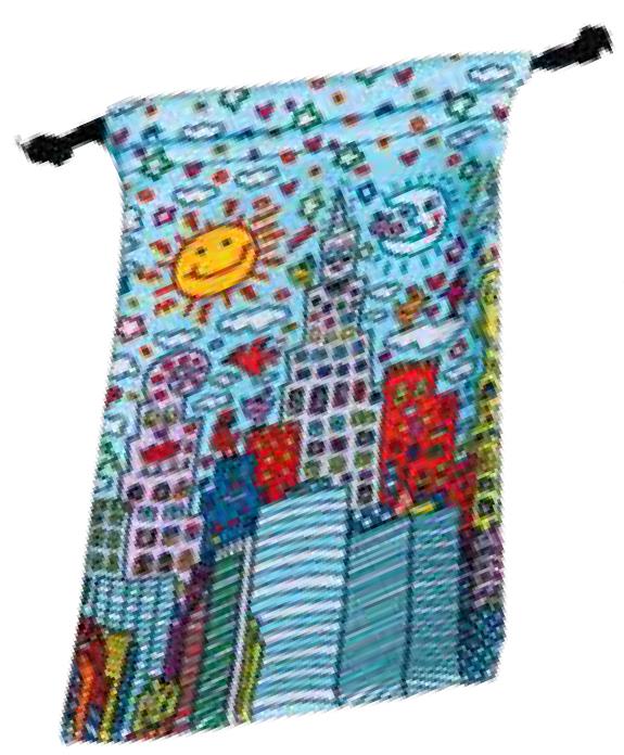 "Mikrofaser-Beutel mit Kordelzug ""art-bag"" - ""JAMES RIZZI - MY NEW YORK CITY"""